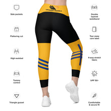 Load image into Gallery viewer, Leggings with Pockets PF-N22-020W Black Gold and Blue
