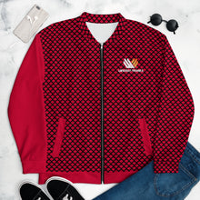 Load image into Gallery viewer, Bomber Jacket PF-N22-700 Crimson and Black Geometric
